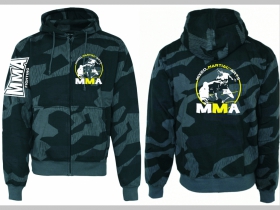 MMA  hrubá maskáčová mikina na zips s kapucou vzor Nightcamo-Nočný maskáč "Splinter"